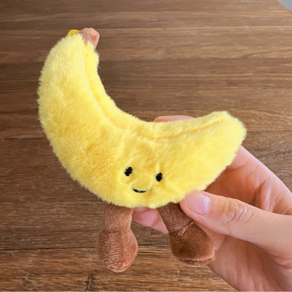 Cute Banana Plush Keychain Kawaii Yellow Fruit Bag Charm Soft Mini Plush New